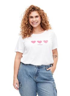 ZIZZI MODNY T-SHIRT BIAŁY NADRUK 253E