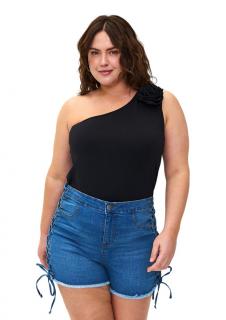 ZIZZI SPODENKI BLUE JEANS Z WIĄZANIEM U BOKU 001A