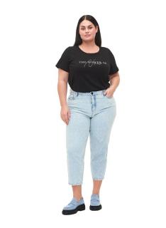 ZIZZI SPODNIE JEANSY MOM 7/8 NADRUK 953A