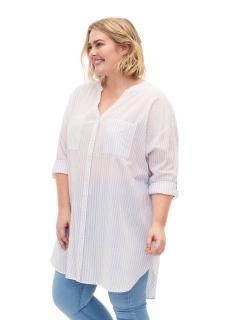 ZIZZI TUNIKA OVERSIZE W PASKI FIOLET 353B