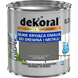 Emalia Olejno - alkidowa EMAKOL STRONG 0,2L/ SZARY JASNY MAT