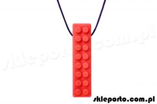 ARK Brick Stick gryzak logopedyczny naszyjnik w kształcie klocka lego - bardzo miękki ARK's Brick Stickreg; Textured Chew Necklace