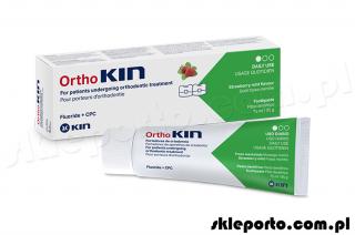 Kin pasta ortodontyczna OrthoKin 75 ml mięta truskawka - higiena ortodontyczna
