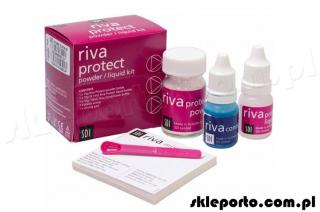 Riva protect plus 15 g proszek + 9,1 ml płyn + uzdatniacz 10 ml - glasjonomer do mieszania ręcznego