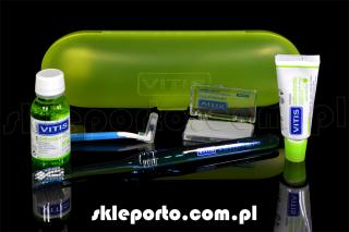 Vitis zestaw ortodontyczny - szczotka pasta płyn wosk higiena w trakcie leczenia ortodontycznego