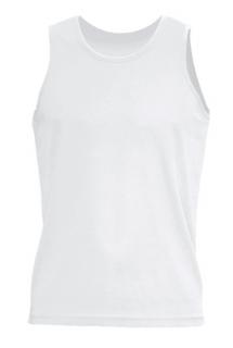 Męska koszulka sportowa typu bokserka z indywidualnym nadrukiem Biała męska koszulka sportowa typu bokserka z indywidualnym nadrukiem
