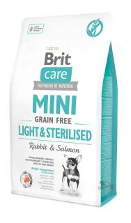 BRIT CARE GRAIN-FREE LIGHT  STERILISED 7 kg - bezzbożowa, hipoalergiczna formuła dla dorosłych psów ras miniaturowych z nadwagą lub po sterylizacji