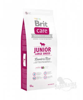 BRIT CARE JUNIOR LARGE BREED LAMB  RICE 12 kg - Hipoalergiczna karma z jagnięciną i ryżem dla psów młodych ras dużych > 25 kg