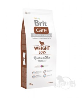 BRIT CARE WEIGHT LOSS RABBIT  RICE 12 kg - Hipoalergiczna karma z królikiem i ryżem dla psów z nadwagą