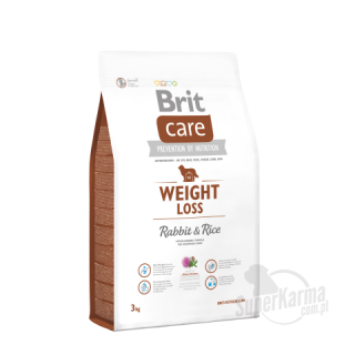 BRIT CARE WEIGHT LOSS RABBIT  RICE 3 kg - Hipoalergiczna karma z królikiem i ryżem dla psów z nadwagą