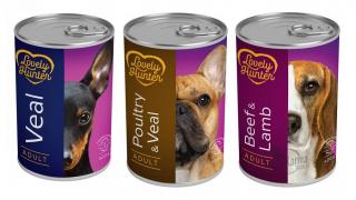 LOVELY HUNTER ZESTAW MIX Smaków 12 X 400 g - Kompletna, bezzbożowa karma dla psów dorosłych