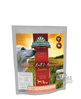 MILLS FARM SALMON, KRILL  AMARANTH (SENSITIVE) 2 kg - Karma Super Premium bez zbóż na bazie łososia, kryla i amarantusa dla psów dorosłych