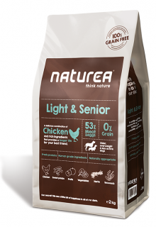 NATUREA Grain Free LIGHT  SENIOR - karma dla psów starszych, z nadwagą i mniej aktywnych 100 g