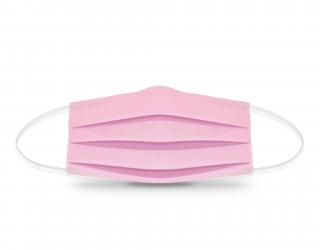 Dwuwarstwowa maseczka ochronna na twarz z noskiem wielorazowa różowa