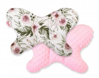 Poduszka antywstrząsowa BOBONO motylek - peonie różowe/różowy