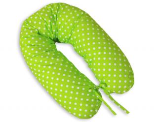 Poduszka dla kobiet w ciąży, ciążowa, do spania i karmienia - Grochy zielone