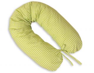 Poduszka dla kobiet w ciąży, ciążowa, do spania i karmienia - Kratka zielona