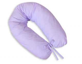 Poduszka dla kobiet w ciąży, ciążowa, do spania i karmienia - Kropki na fiolecie