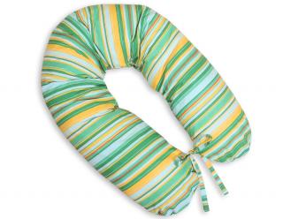 Poduszka dla kobiet w ciąży, ciążowa, do spania i karmienia - Paseczki zielono-żółte