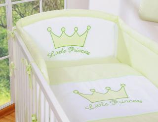 Pościel dla niemowląt BOBONO 3-cz z ochraniaczem Little Prince/Princess zielone