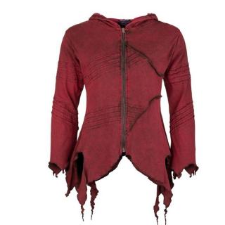 Bluza Elf Rozpinana z Długim Kapturem Burgund Bluza Pixie