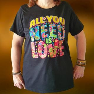 Koszulka Bawełniana Czarna All You Need is Love L