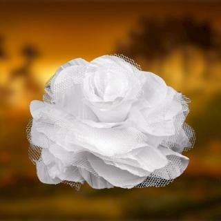 Kwiat Broszka Spinka Biała z Tiulem od Byaba Hit