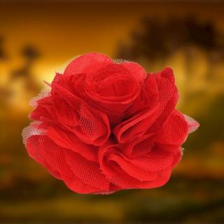 Kwiat Broszka Spinka Czerwona z Tiulem od Byaba Hit