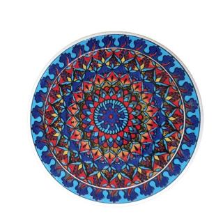 Orientalna Podstawka Ceramiczna z Motywem Mandali Niebieska
