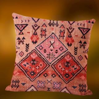 Poszewka Boho Różowa Indiańskie Wzory 45x45 cm