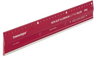 Linijka aluminiowa wer. PRO, czerwona, 30 cm