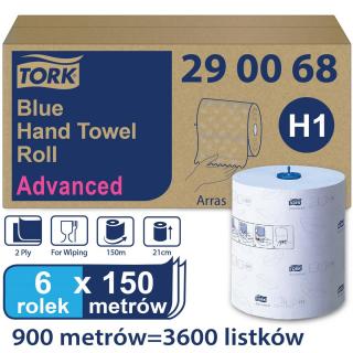 Tork Matic H1 ręcznik niebieski w roli 150m