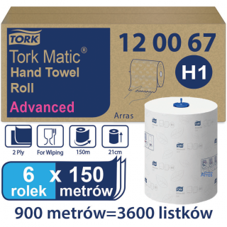 Tork Matic H1 ręcznik w roli Hand 150m