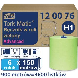 Tork Matic H1 ręcznik zielony w roli 150m