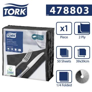 Tork Textured czarna serwetka obiadowa 38x39 50szt