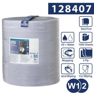 Tork W1 Czyściwo papierowe w roli 340m/34cm 3-warstwowe Niebieskie Premium