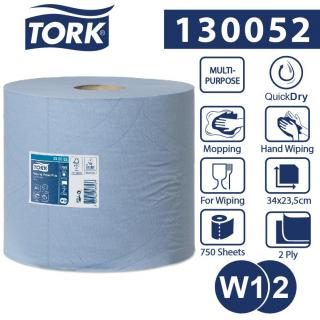 Tork W1/W2 Czyściwo papierowe w roli 255m/23,5cm 2-warstwowe Niebieskie Premium ze wzorem Tork czyściwo papierowe 2w 255m 23,5cm Blue W1/W2