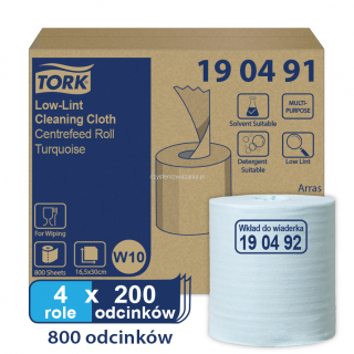 Tork W10 Czyściwo włókninowe w roli niskopylne (wkład do wiaderka) 60m/30cm 1-warstwowe Seledynowe Premium