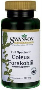 Coleus Forskohlii (Pokrzywa indyjska) Full Spectrum 400mg 60kap, Swanson