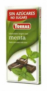 Gorzka czekolada bez cukru z miętą 75 g Torras