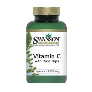 Lewoskrętna witamina C 1000 mg z bioflawonoidami dzikiej róży 90 kaps Swanson