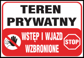 TABLICZKA PCV:  TEREN PRYWATNY