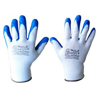 Rękawice robocze ochronne WAMPIRKI niebiesko-białe zestaw 10 PAR