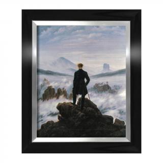 Friedrich Wędrowiec nad morzem mgły 40x50 rama czarno-srebrna