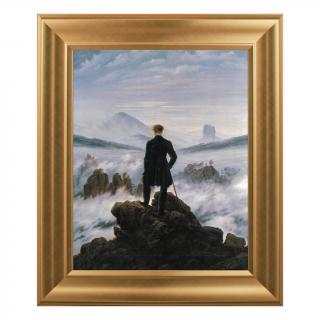 Friedrich Wędrowiec nad morzem mgły 40x50 rama złota