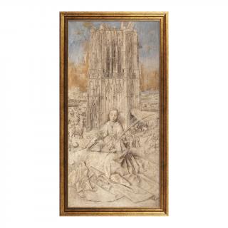 Święta Barbara obraz Jan van Eyck rama złota