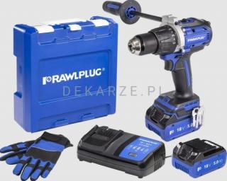 Wiertarko-wkrętarka z udarem 18V 100 Nm 2 akumulatory 5,0 Ah ładowarka 6,5 A walizka RawlCase Rawlplug R-PDD18-P100-XL2