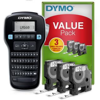 Drukarka DYMO LabelManager 160 + 3 taśmy D1 12mmx7m czarno/biała