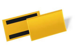Magnetyczna kieszeń magazynowa 150x67 mm, żółta