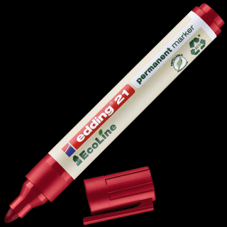 MARKER PERMANENTNY E-21 EDDING ECOLINE, 1,5-3MM, CZERWONY